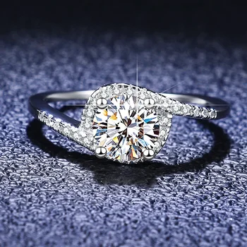 Настоящие платиновые кольца PT950 Отличной круглой огранки с бриллиантом муассанитом в 1 карат Женское обручальное кольцо Изысканные ювелирные изделия
