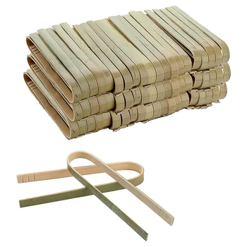 120 мини-бамбуковых щипцов, 4-дюймовые одноразовые щипцы, экологически чистые мини-одноразовые бамбуковые щипцы для тостов