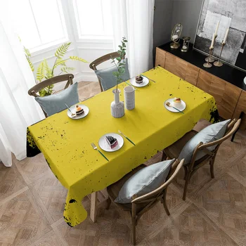 Желтая Прямоугольная скатерть для экскаватора, Пылезащитная ткань для пикника, украшение дома, Кухня, Водонепроницаемое покрытие стола