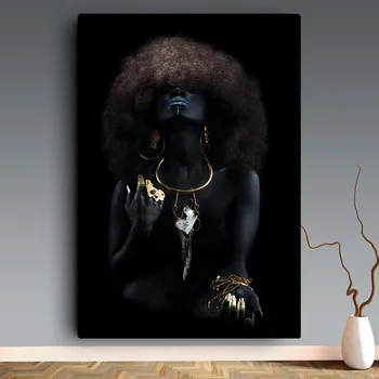 Современные чернокожие африканки с пышными волосами, картина маслом 